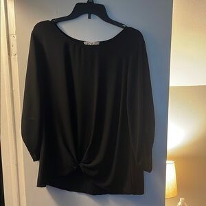 Pink Republic Black Tie Front 3/4 Sleeve Blouse
